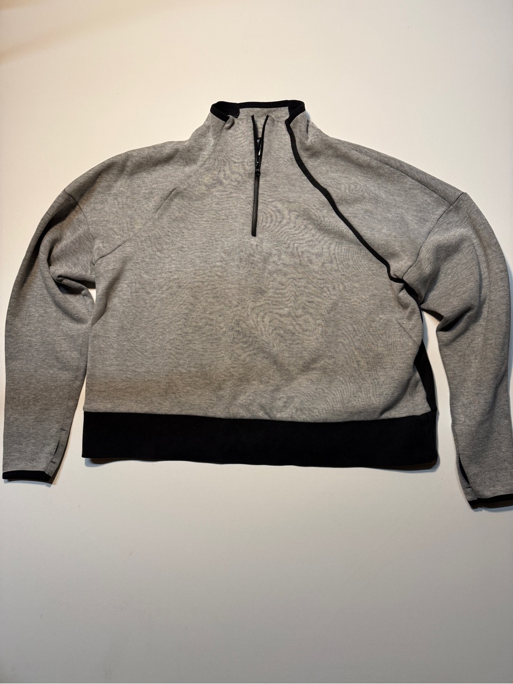 Champion Woman’s Grey Half-Zip Sweater with Black Trim